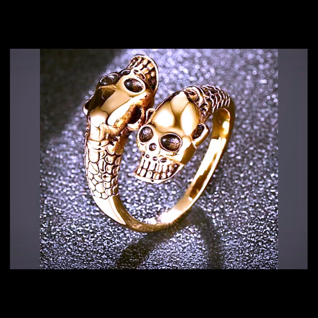 18 Kt Gold Filled Adjustable Gothic Ring